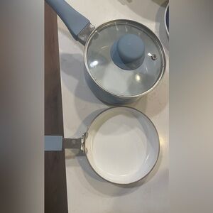 Like New｜ blue ceramic non-stick saucepan set